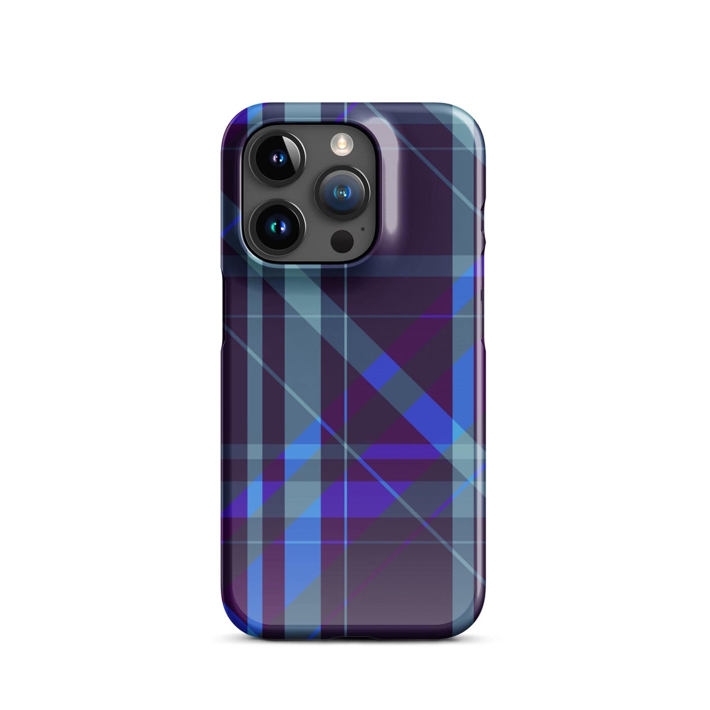Purple Blue Plaid pattern Snap case for iPhone® iPhone 15 Pro
