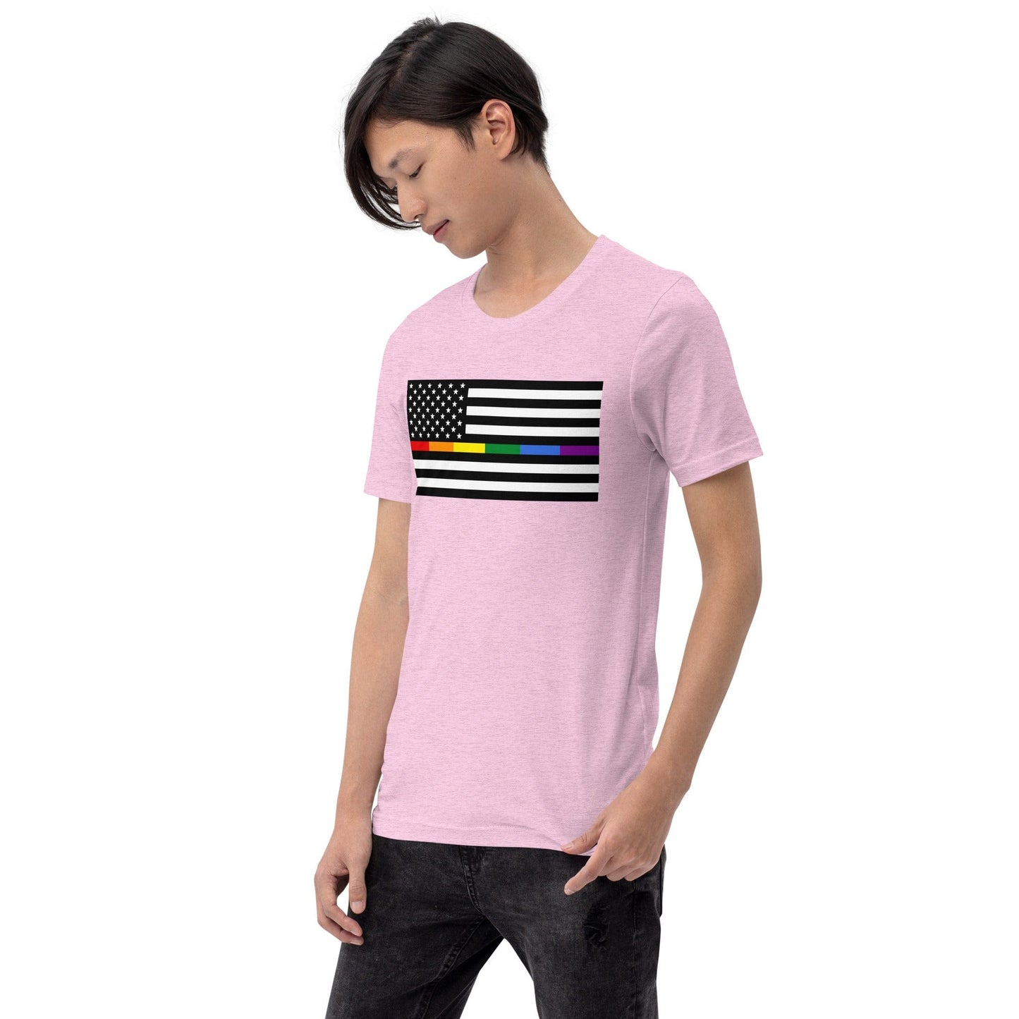 Rainbow Thin Blue Line American Flag