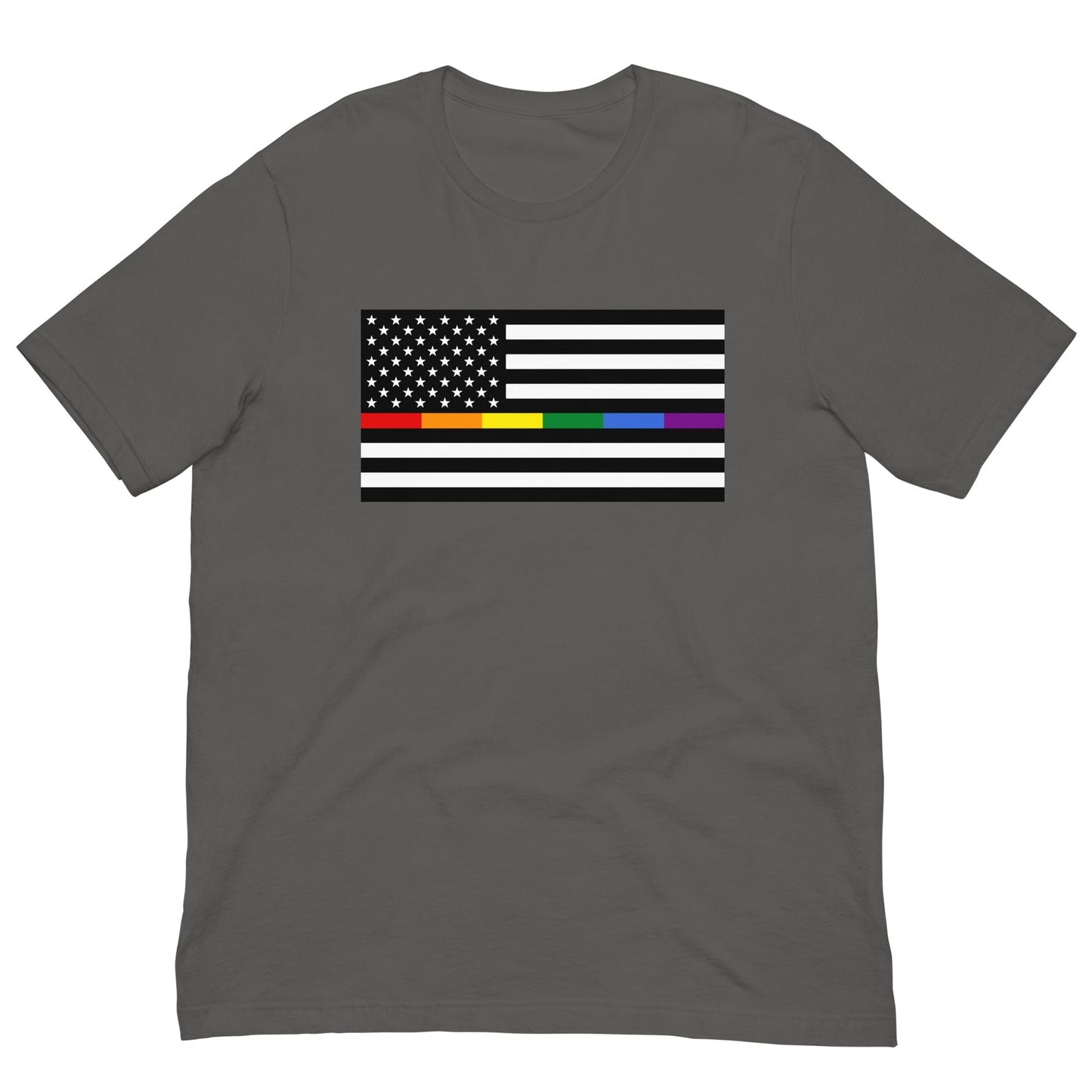 Rainbow Thin Blue Line American Flag Asphalt / S