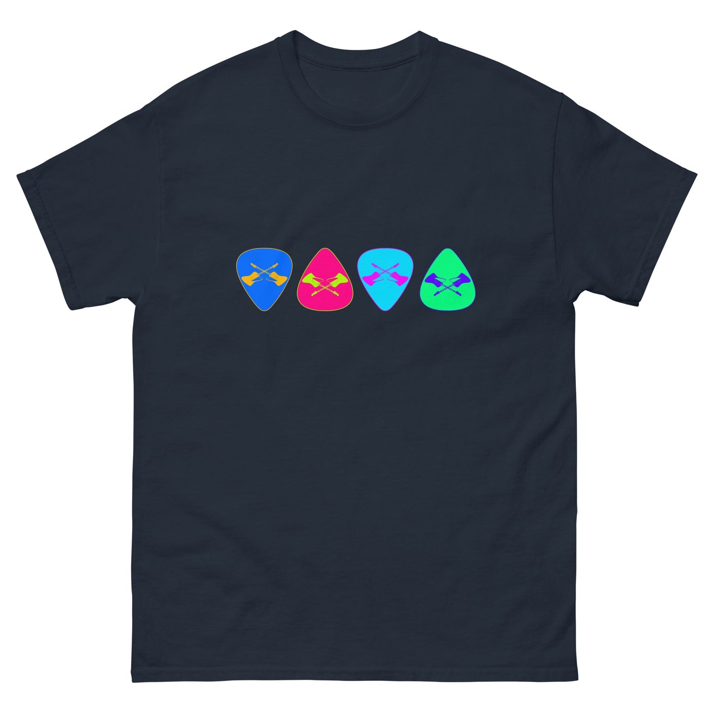 Scar Design Navy / S Retro Guitar Picks T-shirt