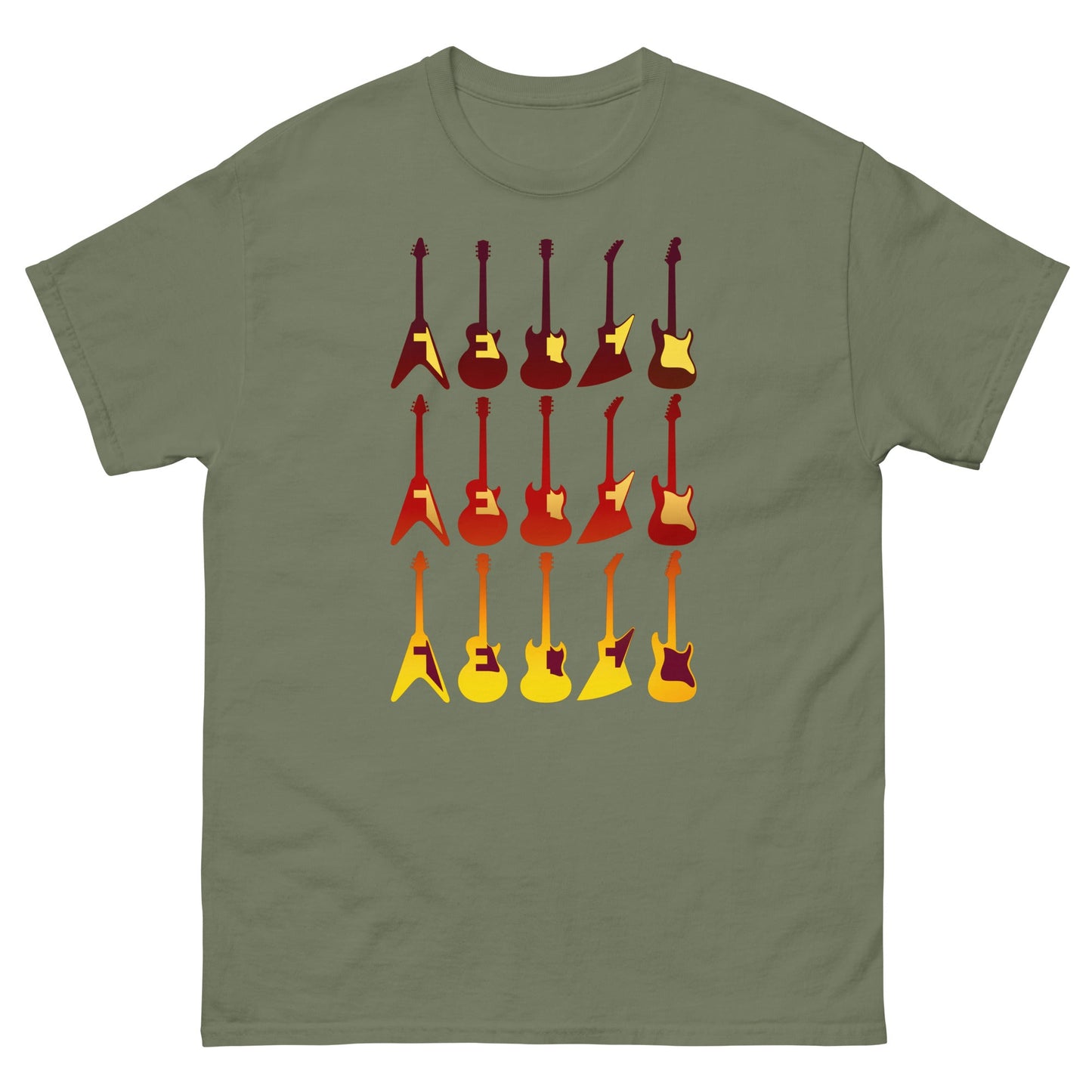 Scar Design Military Green / S Retro Guitars T-shirt