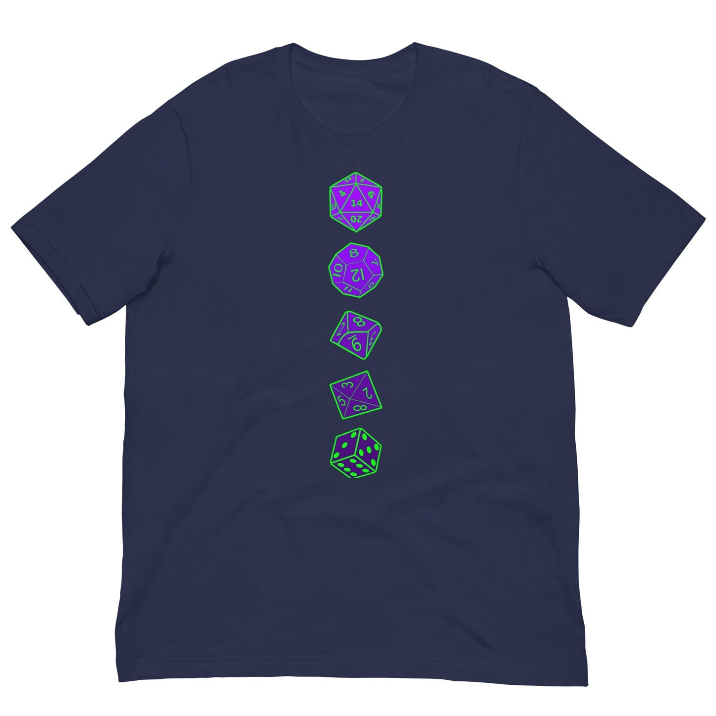 Scar Design Navy / XS RPG games dice T-shirt