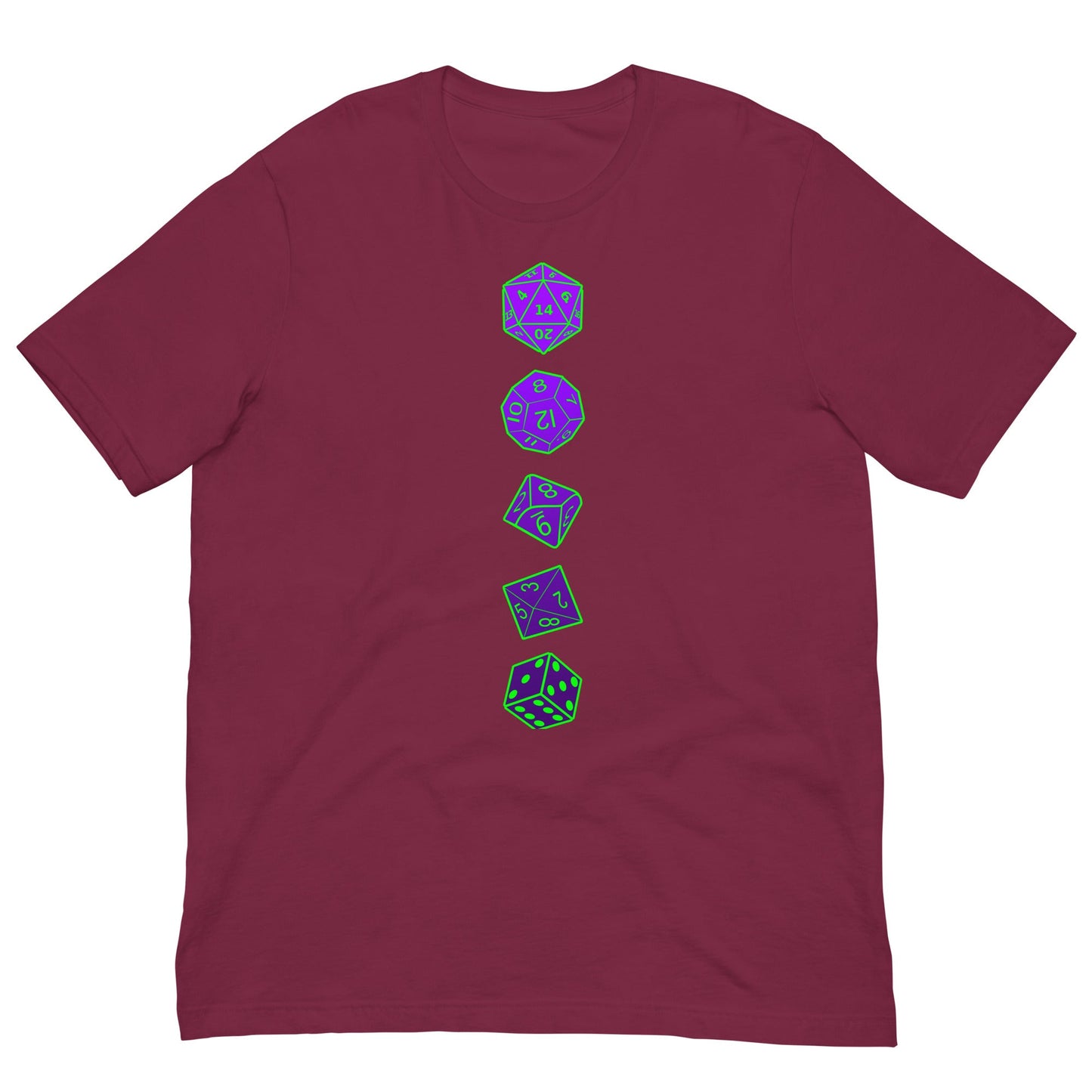 Scar Design Maroon / XS RPG games dice T-shirt