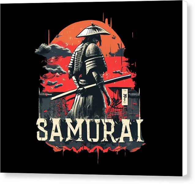 Samurai Warrior Vintage Sunset - Canvas Print