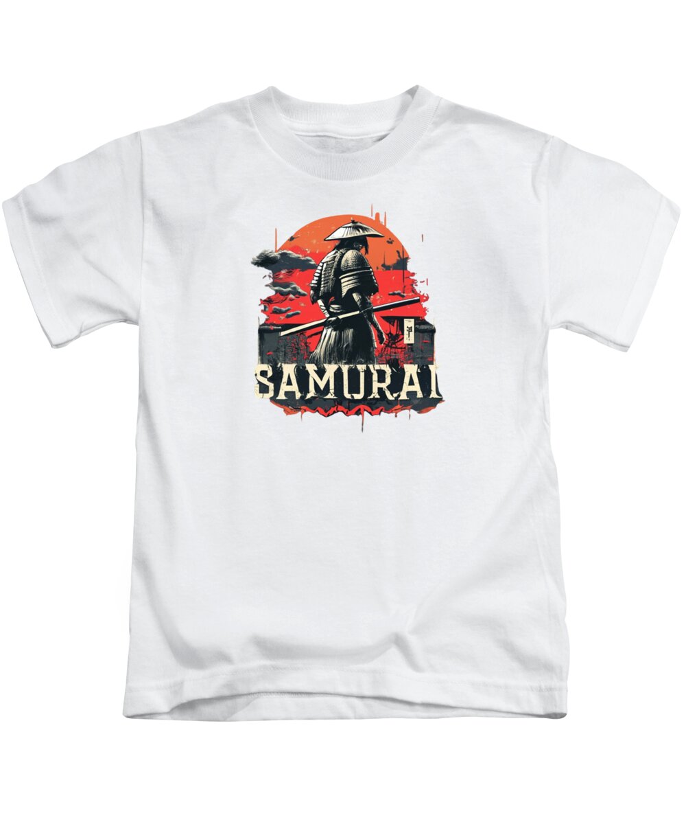 Samurai Warrior Vintage Sunset - Kids T-Shirt
