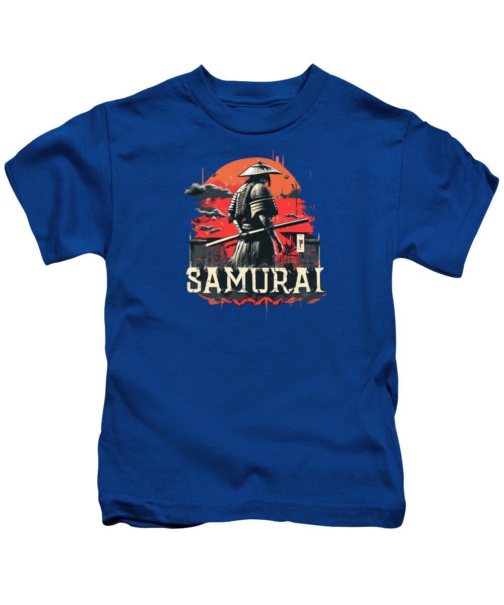 Samurai Warrior Vintage Sunset - Kids T-Shirt