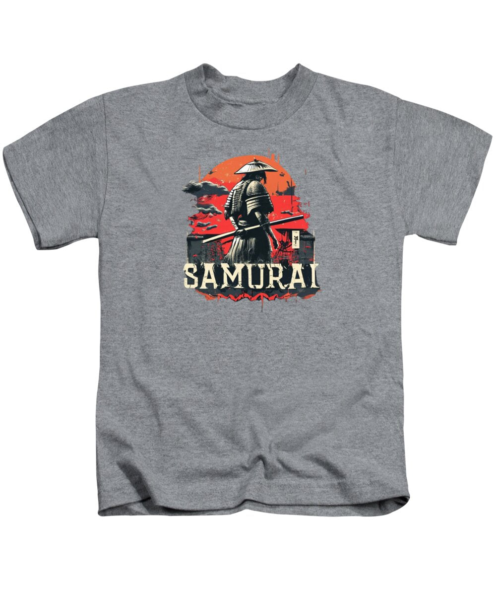 Samurai Warrior Vintage Sunset - Kids T-Shirt