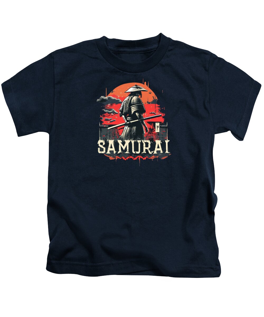 Samurai Warrior Vintage Sunset - Kids T-Shirt