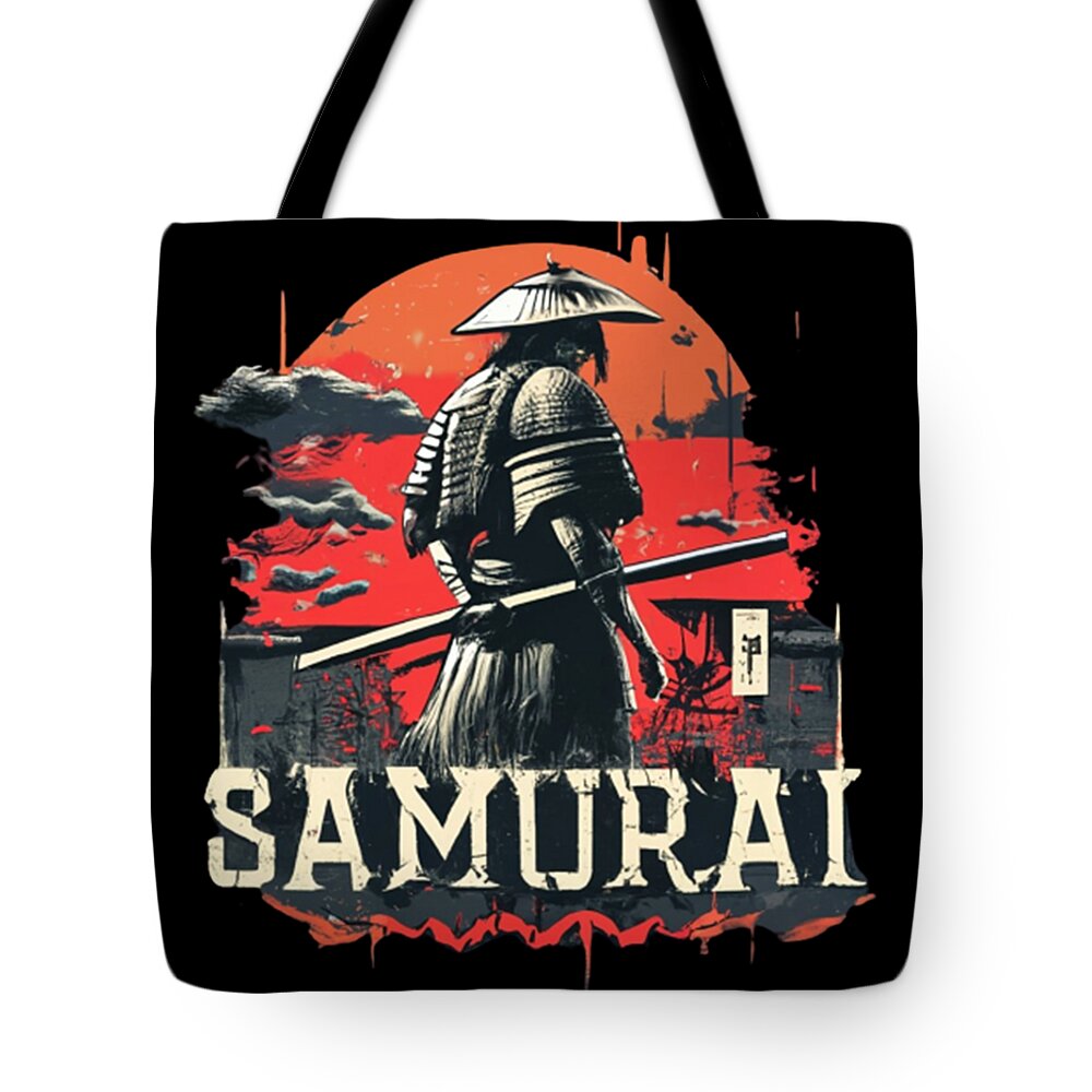 Samurai Warrior Vintage Sunset - Tote Bag