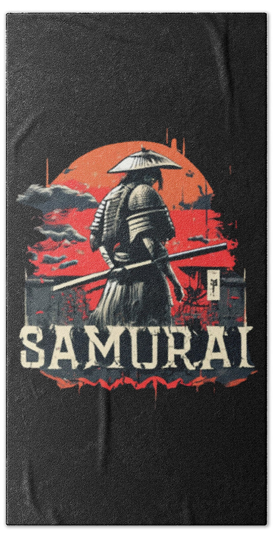 Samurai Warrior Vintage Sunset - Beach Towel