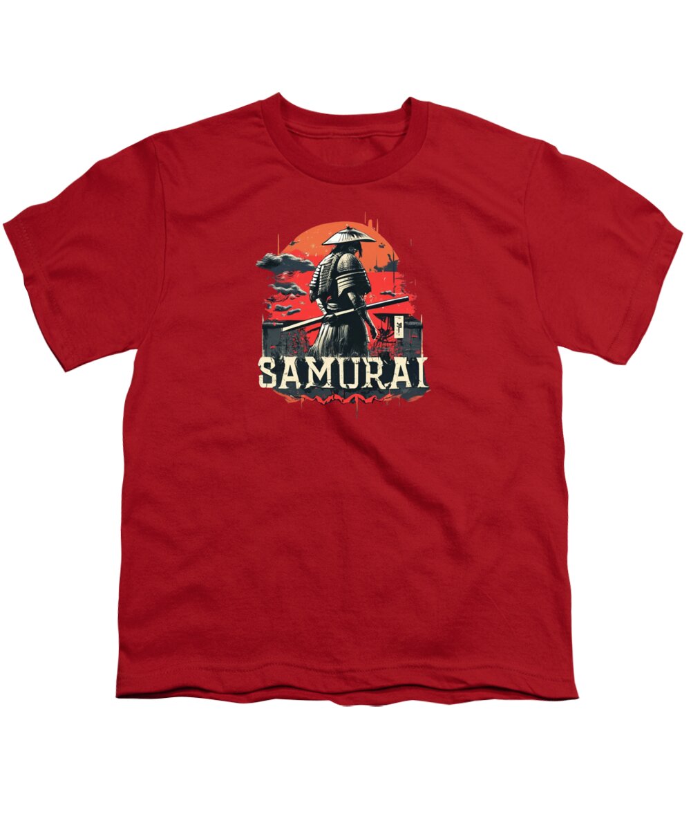 Samurai Warrior Vintage Sunset - Youth T-Shirt