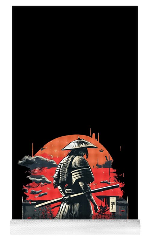 Samurai Warrior Vintage Sunset - Yoga Mat