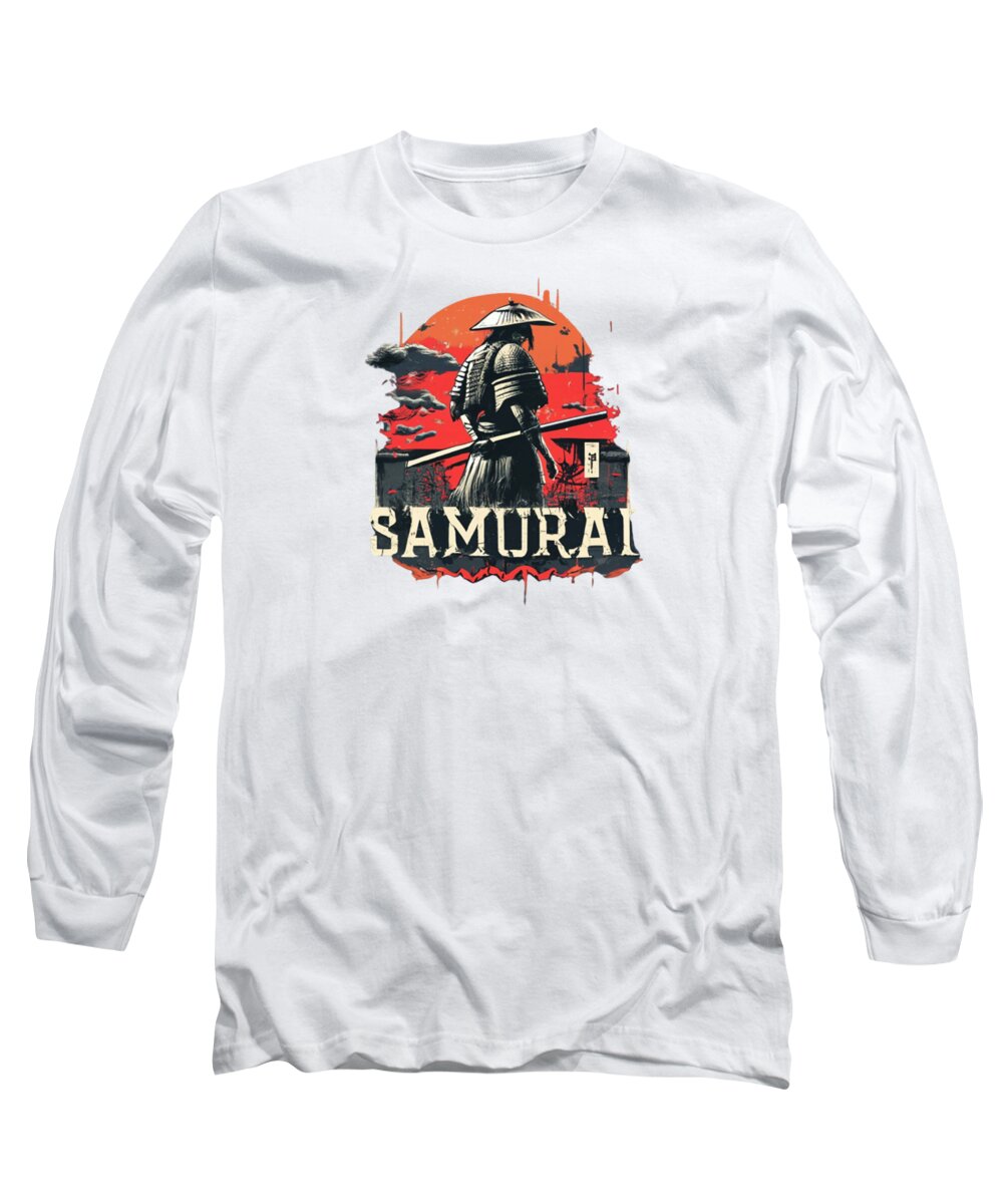 Samurai Warrior Vintage Sunset - Long Sleeve T-Shirt