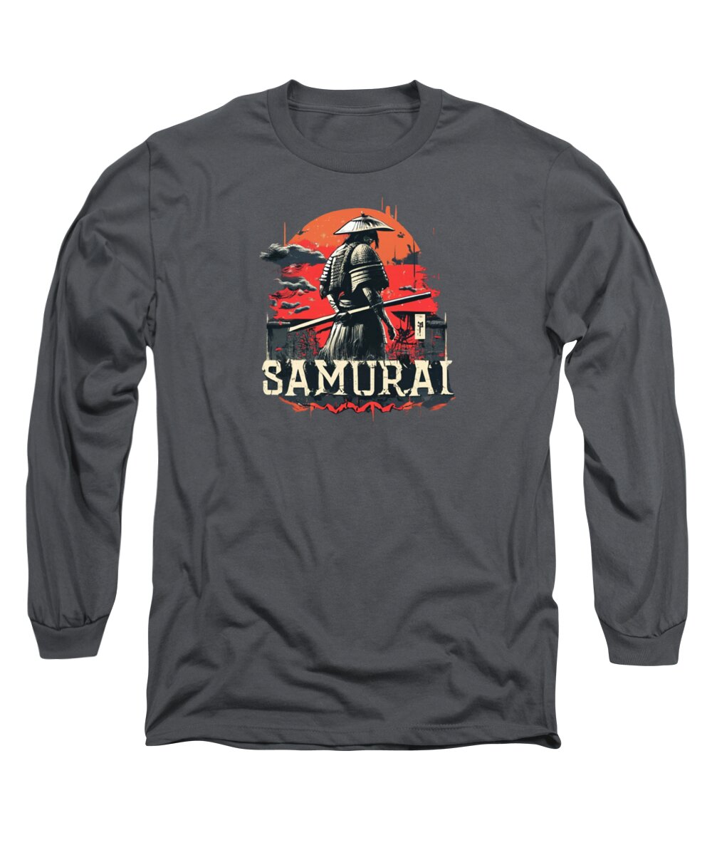 Samurai Warrior Vintage Sunset - Long Sleeve T-Shirt