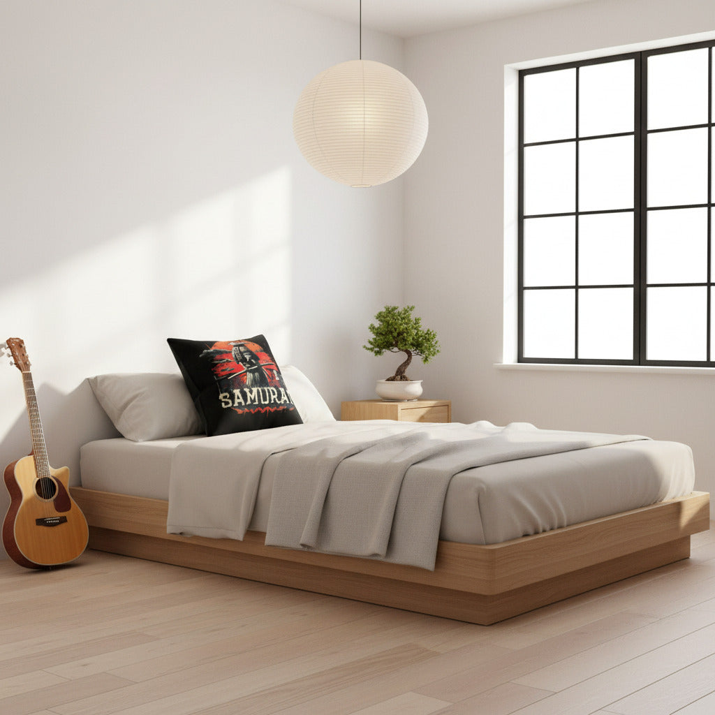 Samurai Warrior Vintage Sunset - Throw Pillow