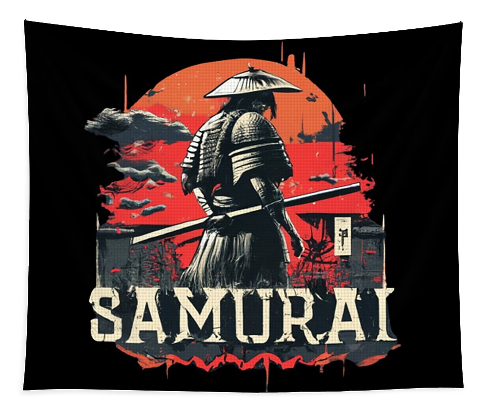 Samurai Warrior Vintage Sunset - Tapestry