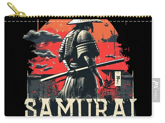 Samurai Warrior Vintage Sunset - Zip Pouch
