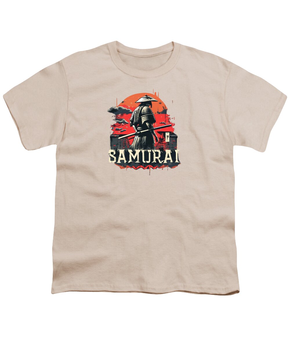 Samurai Warrior Vintage Sunset - Youth T-Shirt