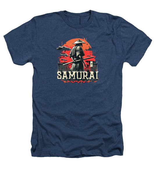 Samurai Warrior Vintage Sunset - Heathers T-Shirt