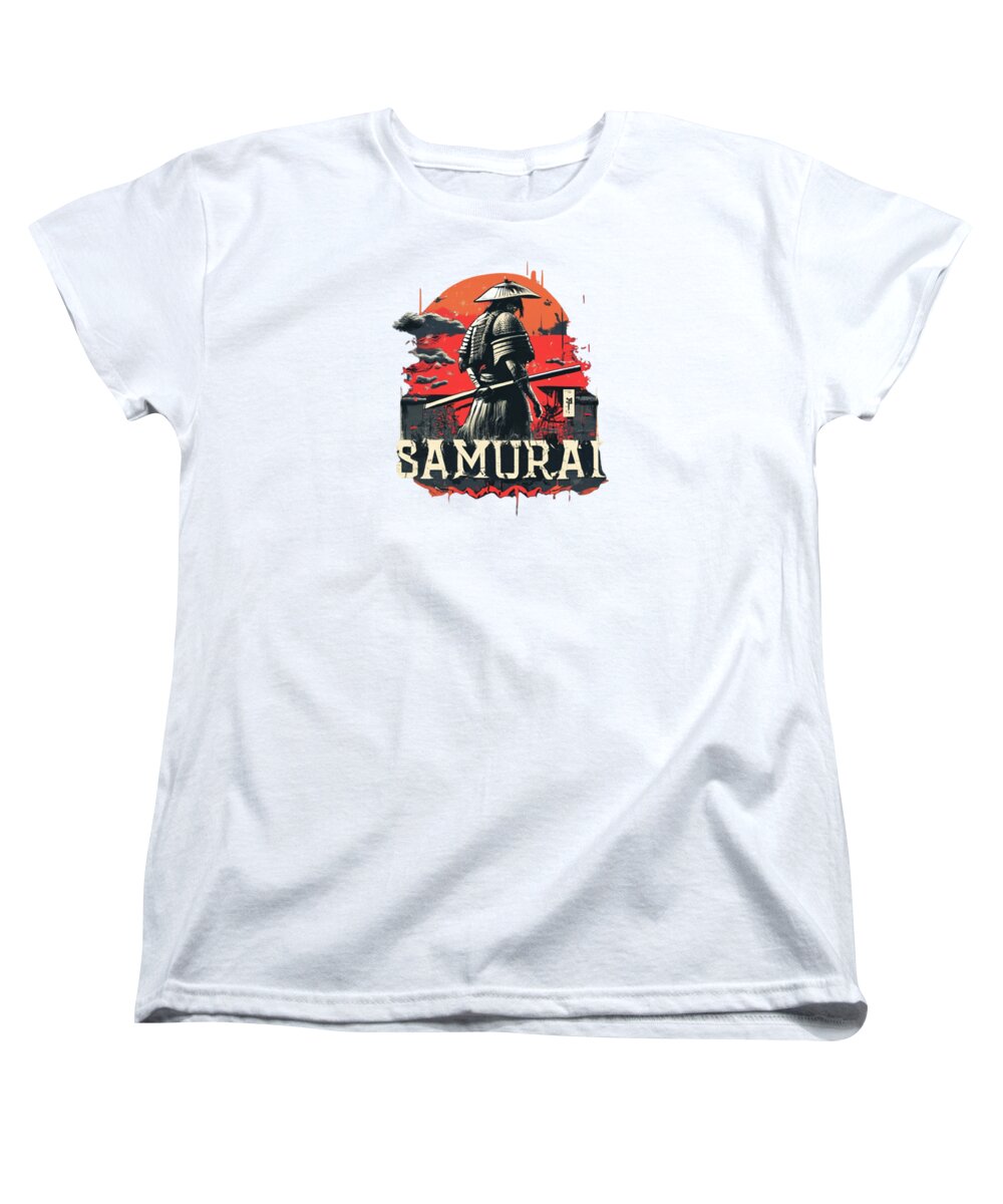 Samurai Warrior Vintage Sunset - Women's T-Shirt (Standard Fit)