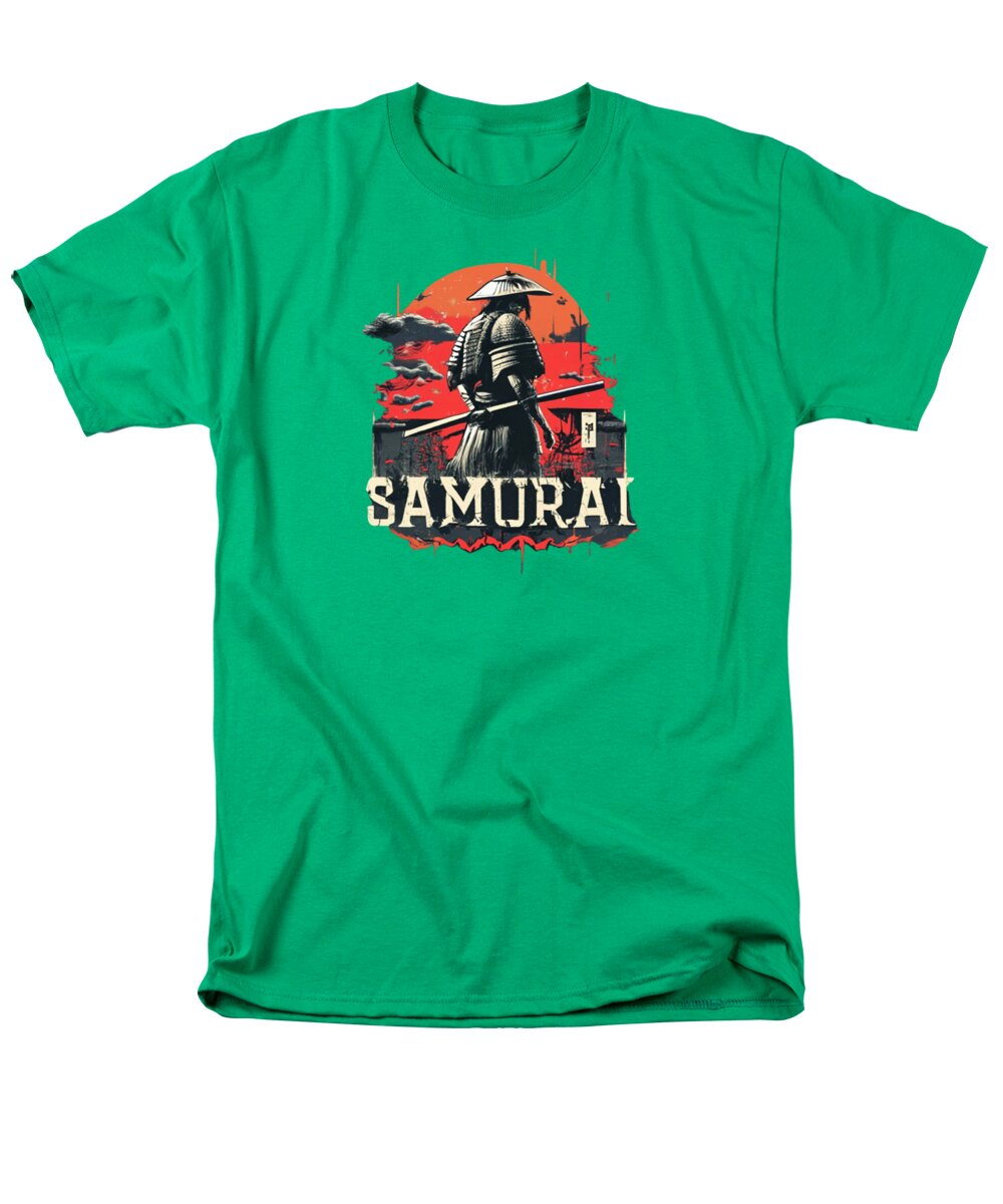 Samurai Warrior Vintage Sunset - Men's T-Shirt (Regular Fit)