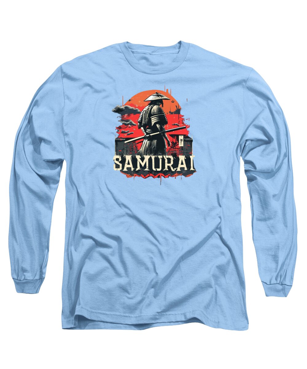 Samurai Warrior Vintage Sunset - Long Sleeve T-Shirt