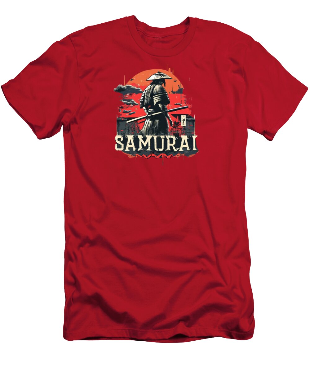 Samurai Warrior Vintage Sunset - T-Shirt