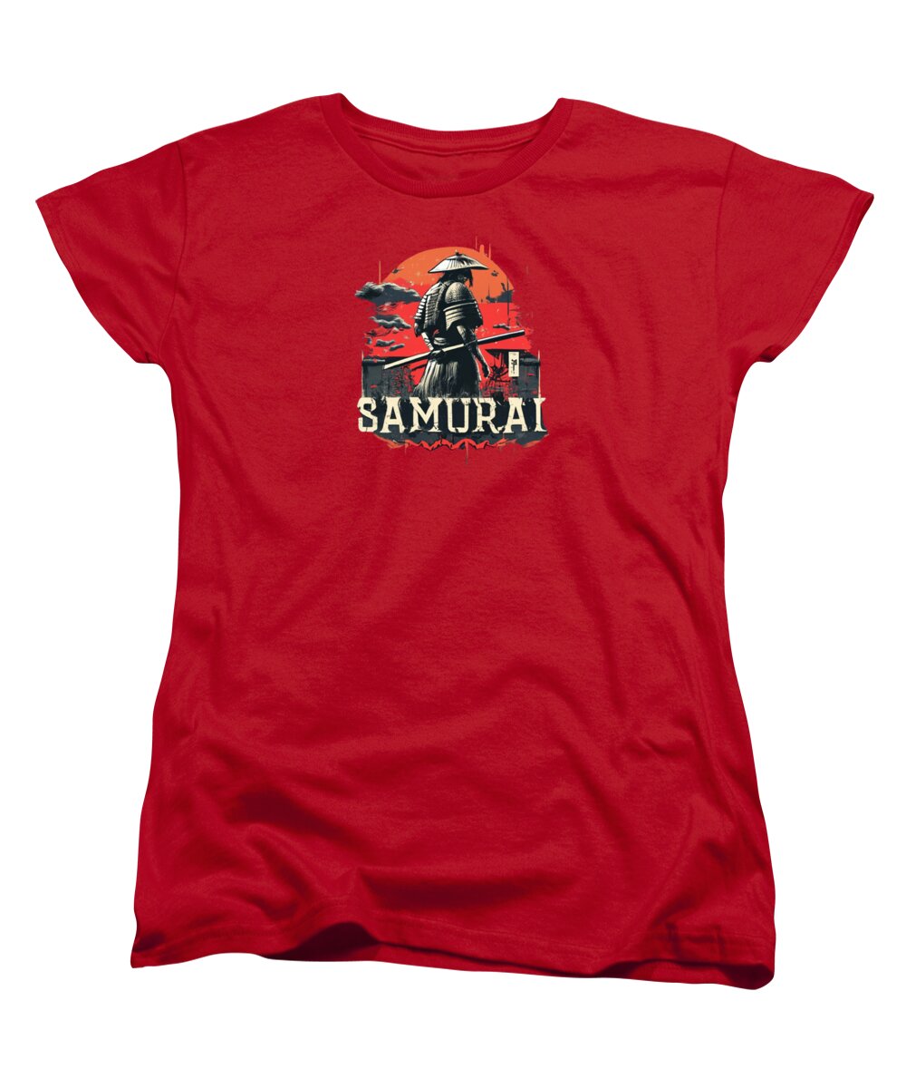 Samurai Warrior Vintage Sunset - Women's T-Shirt (Standard Fit)