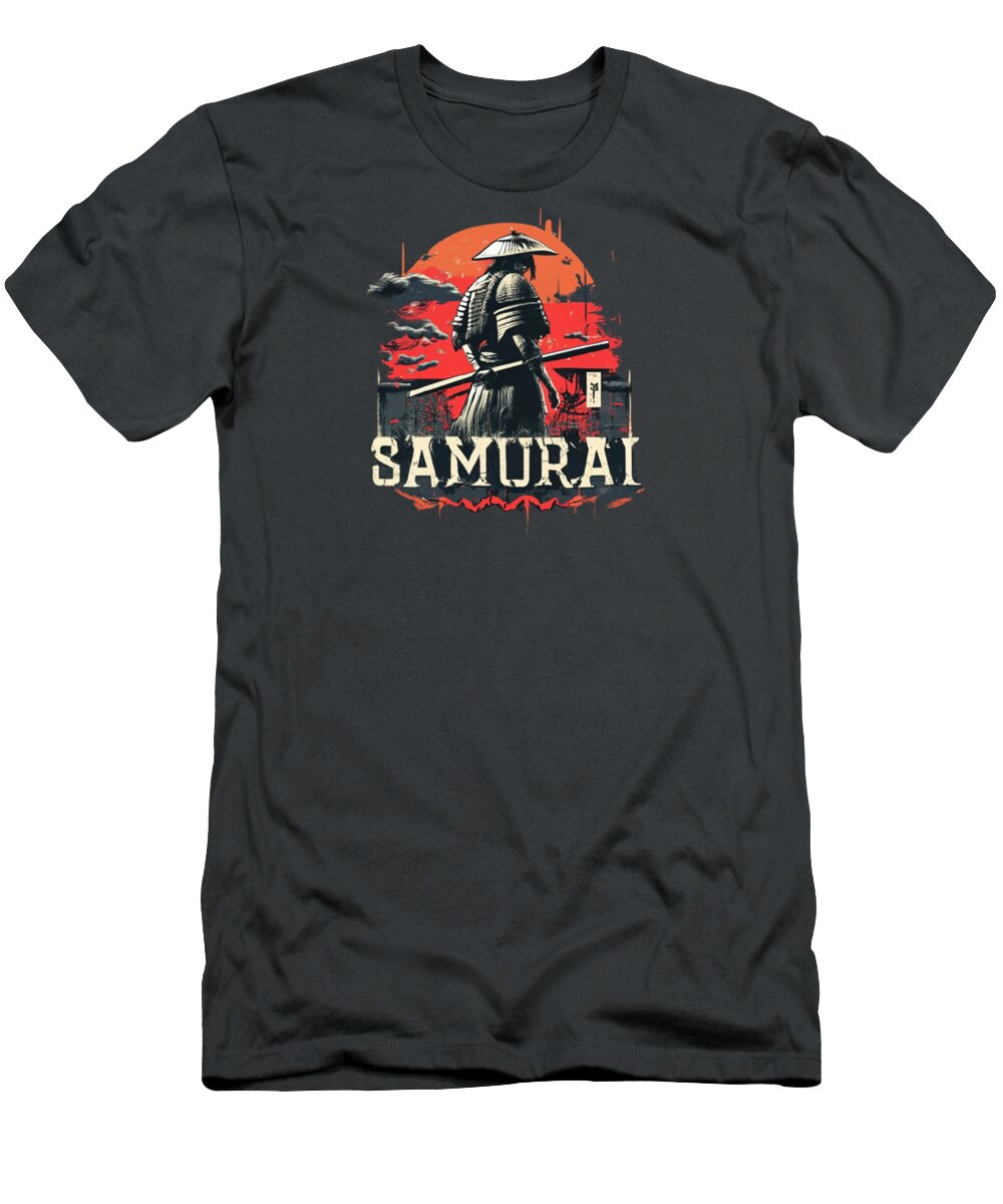 Samurai Warrior Vintage Sunset - T-Shirt