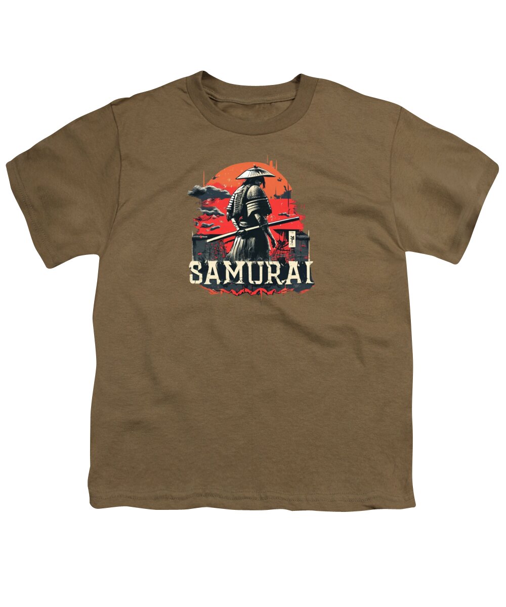 Samurai Warrior Vintage Sunset - Youth T-Shirt