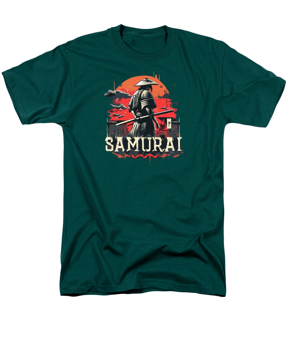 Samurai Warrior Vintage Sunset - Men's T-Shirt (Regular Fit)