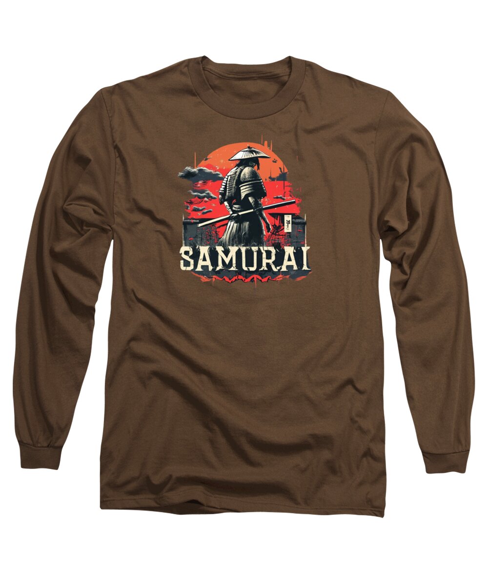 Samurai Warrior Vintage Sunset - Long Sleeve T-Shirt