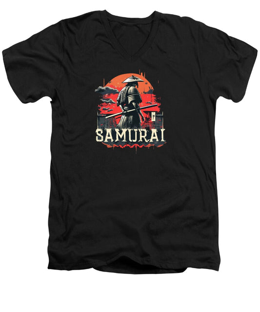 Samurai Warrior Vintage Sunset - Men's V-Neck T-Shirt