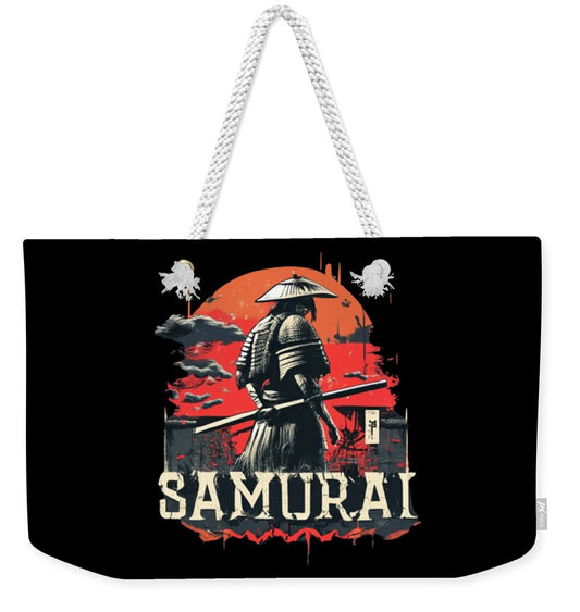 Samurai Warrior Vintage Sunset - Weekender Tote Bag