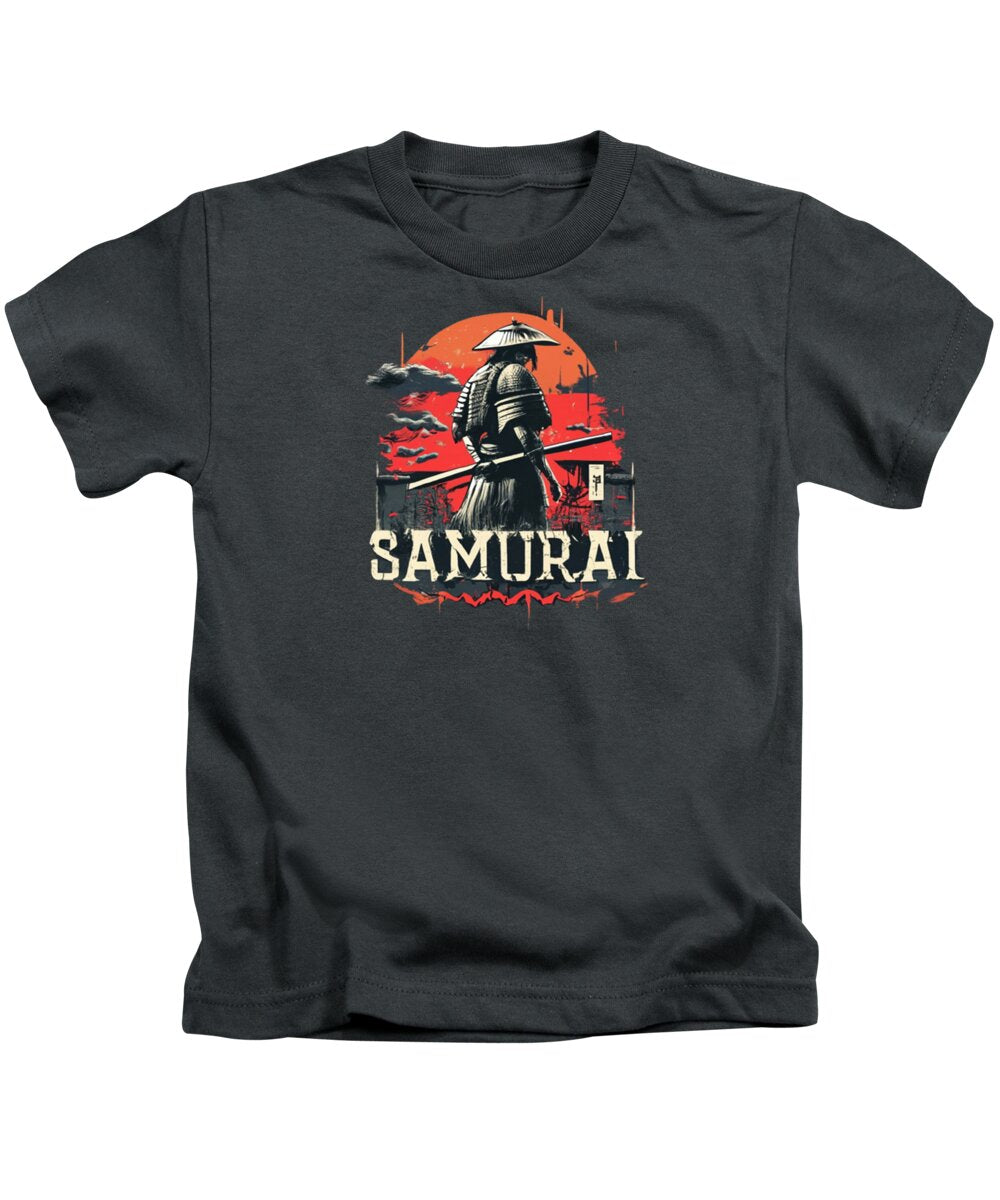 Samurai Warrior Vintage Sunset - Kids T-Shirt