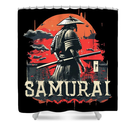 Samurai Warrior Vintage Sunset - Shower Curtain