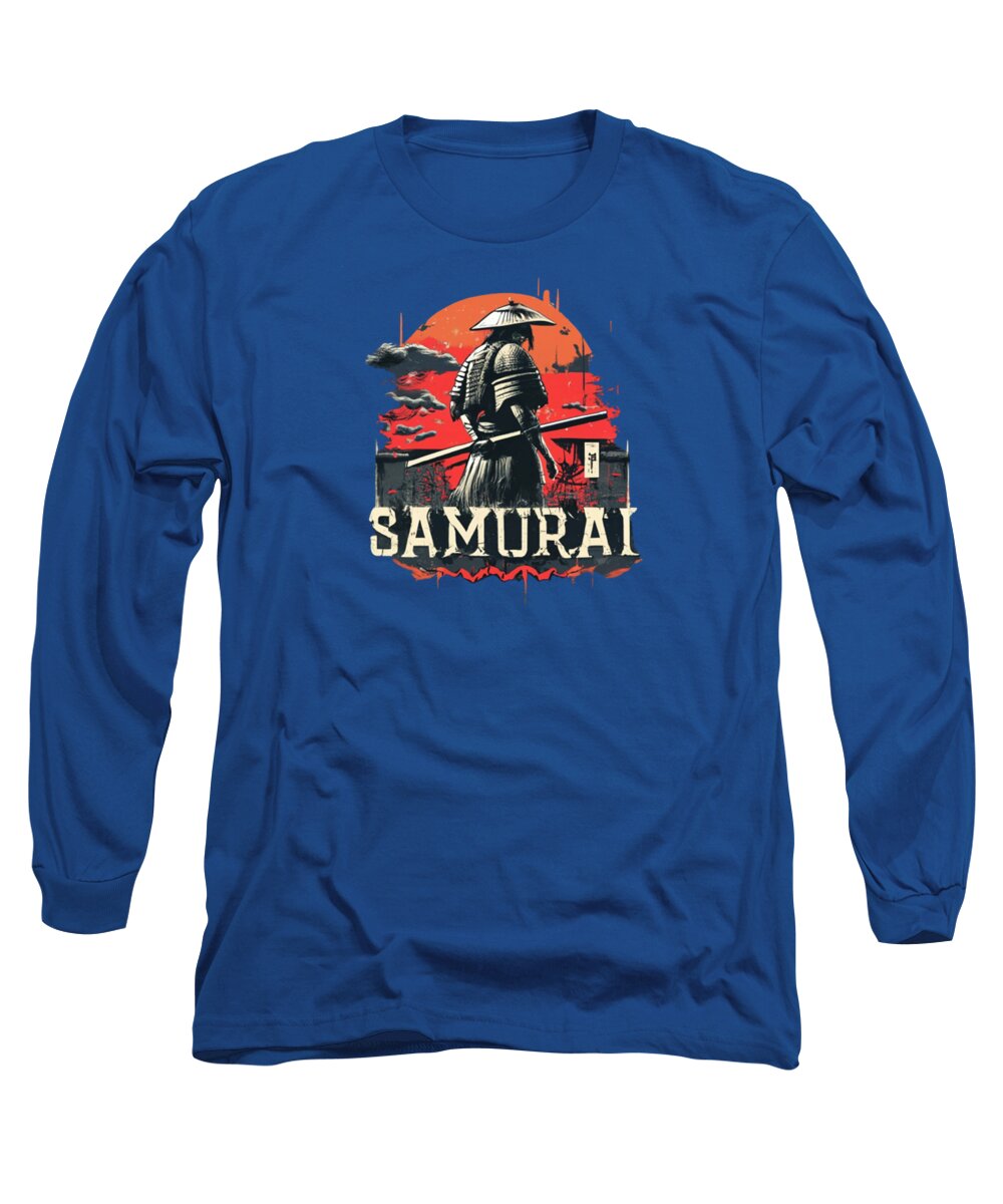 Samurai Warrior Vintage Sunset - Long Sleeve T-Shirt