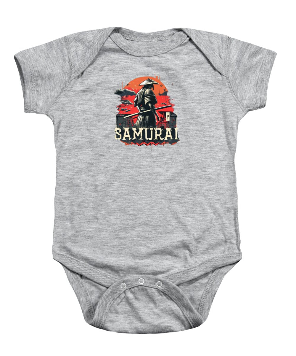 Samurai Warrior Vintage Sunset - Baby Onesie