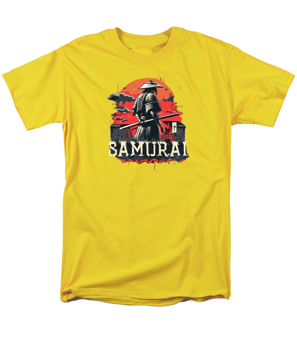 Samurai Warrior Vintage Sunset - Men's T-Shirt (Regular Fit)