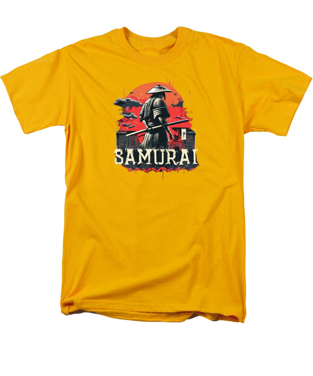 Samurai Warrior Vintage Sunset - Men's T-Shirt (Regular Fit)