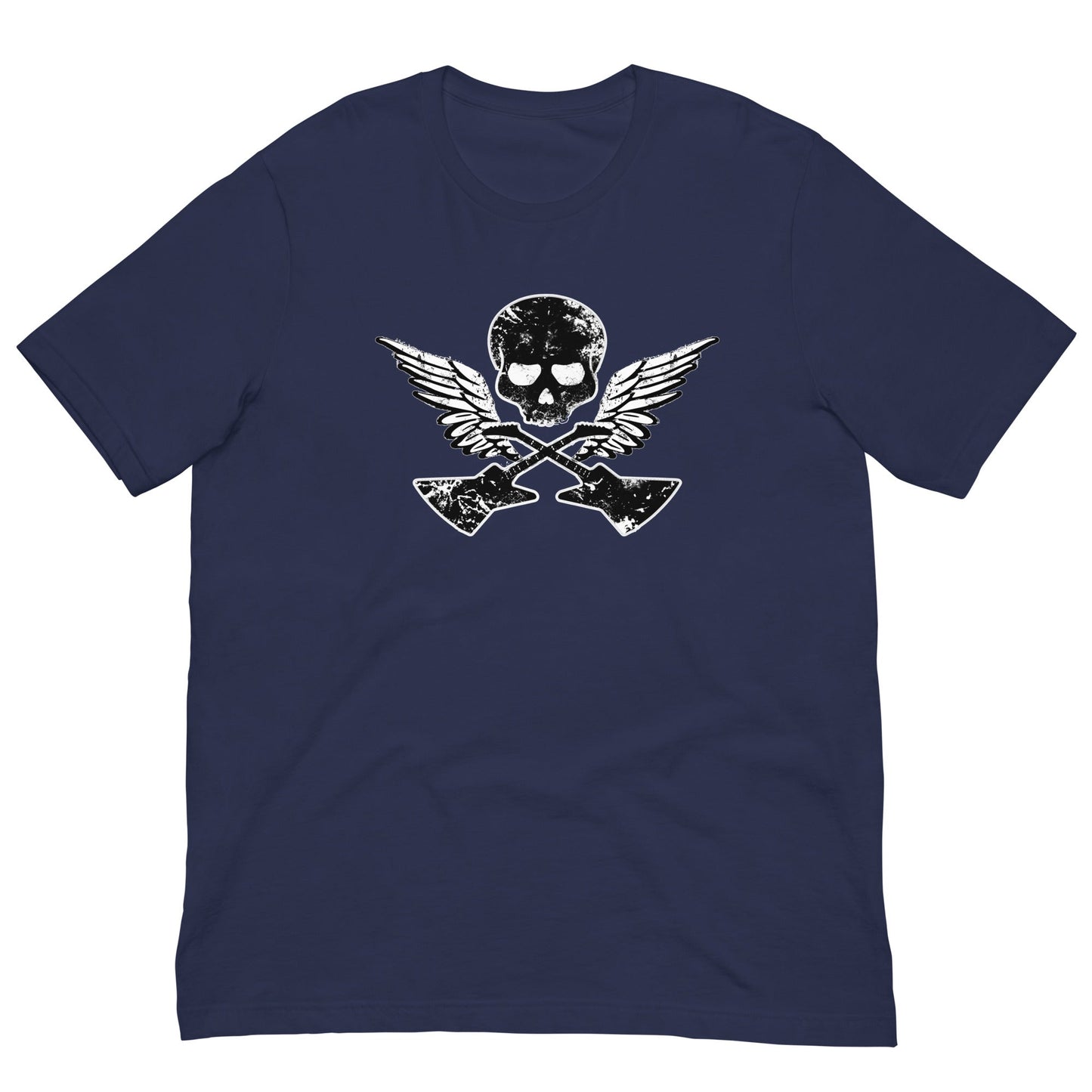 Scar Design T shirt Navy / XS Skull Guitar Wings T-shirt