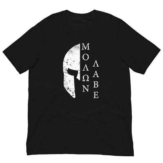 Spartan helmet Molon Labe T-shirt Black / XS