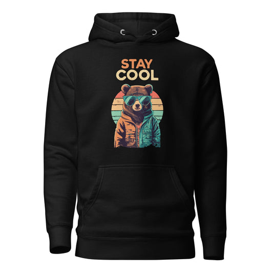 Stay Cool Teddy Bear Hoodie Black / S