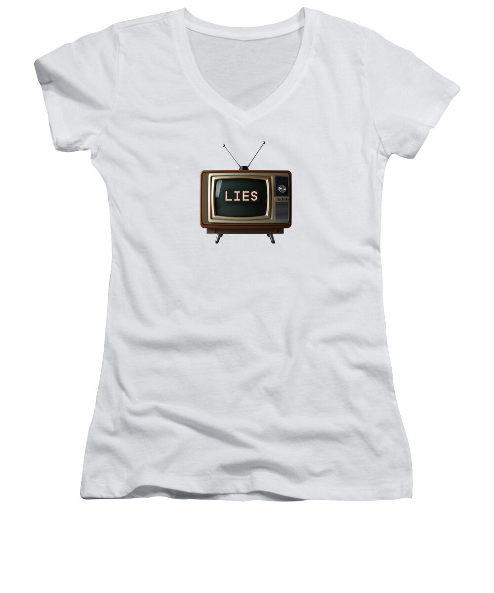 Television Lies - Women's V-Neck