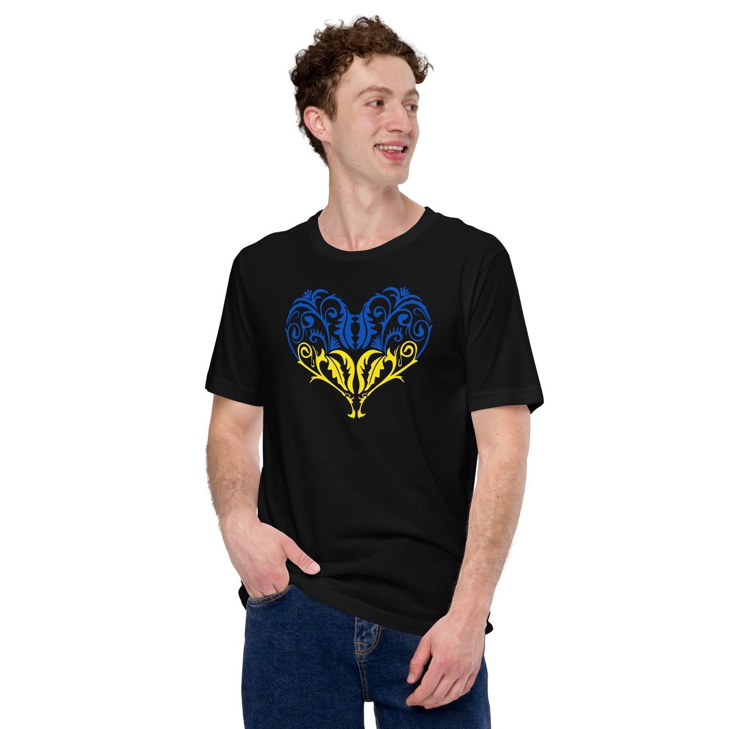 Ukraine flag heart T-shirt