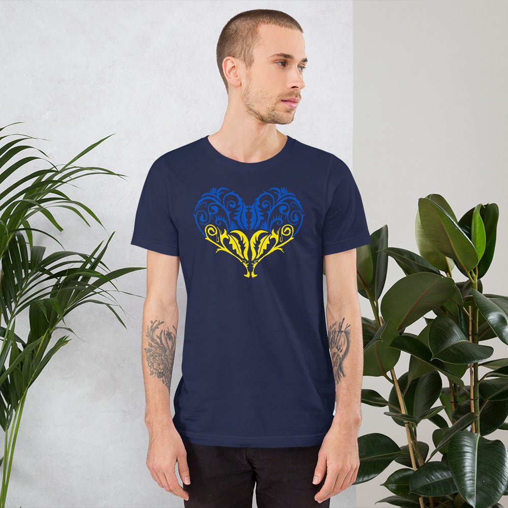 Ukraine flag heart T-shirt