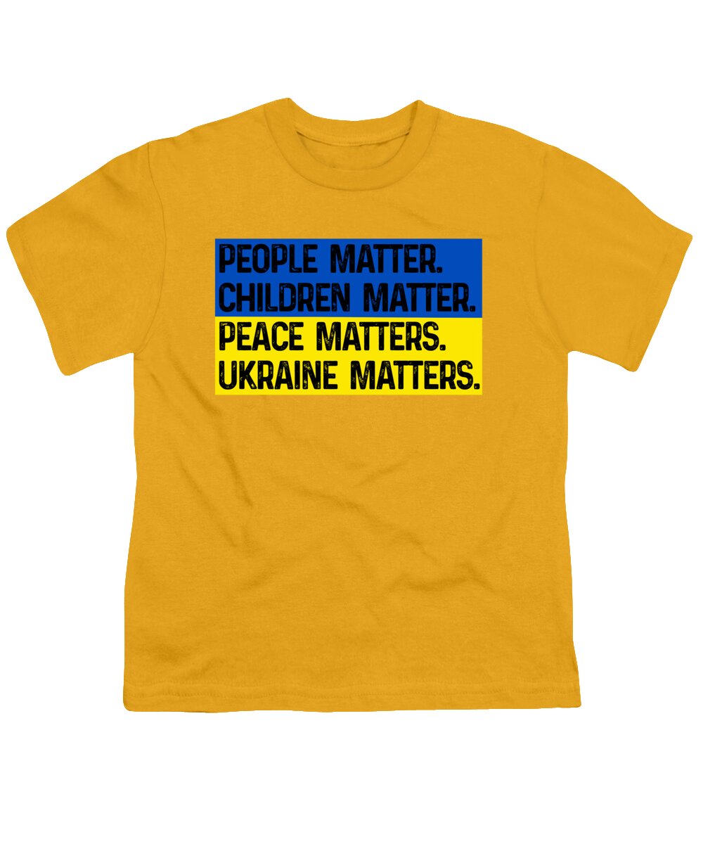 Ukraine Matters Ukrainian Flag - Youth T-Shirt