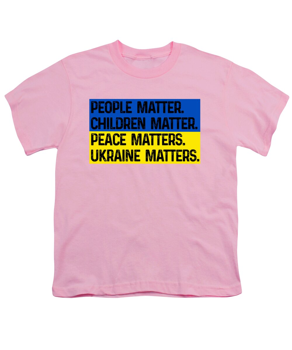 Ukraine Matters Ukrainian Flag - Youth T-Shirt