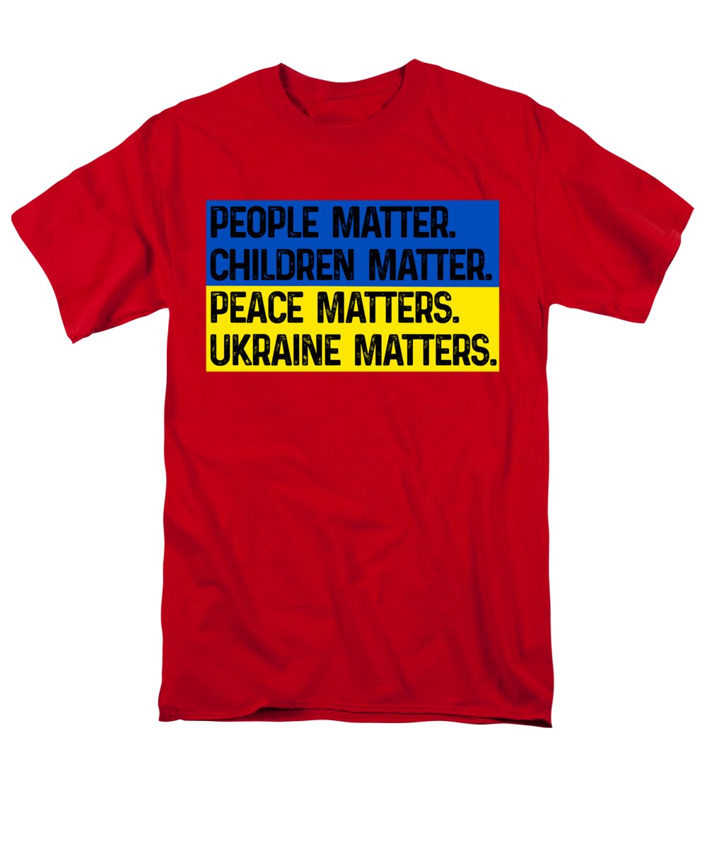 Ukraine Matters Ukrainian Flag - Men's T-Shirt (Regular Fit)