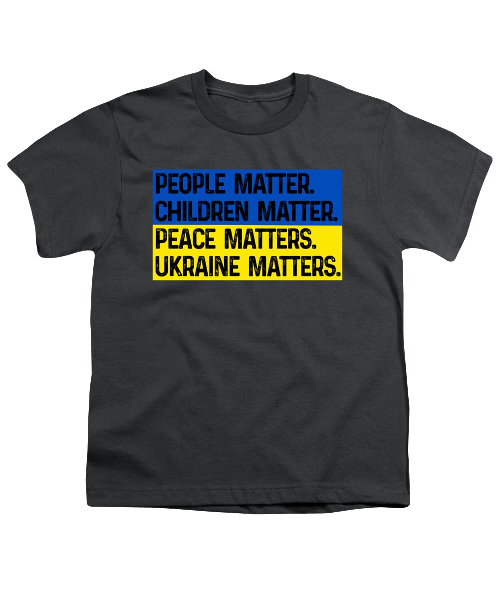 Ukraine Matters Ukrainian Flag - Youth T-Shirt